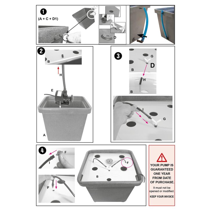 Terra Aquatica AeroFarm, aeroponisches System inkl. Pumpe, für substratfreien Anbau