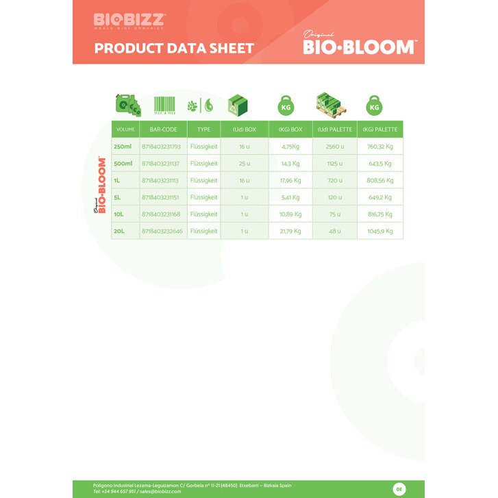 Biobizz Bio-Bloom liquid fertilizer 1 L, organic liquid fertilizer to support the flowering phase