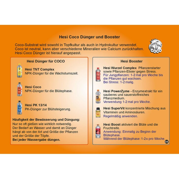 HESI Starter Kit Coco, Fertilizer set for cultivation on Coconut substrate