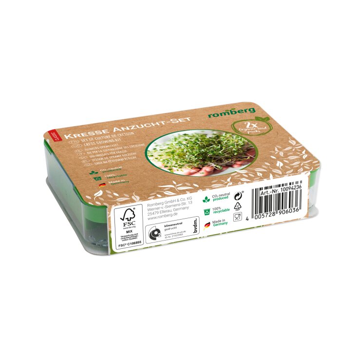 Romberg Cress growing kit, with 2x bags of seeds in organic quality